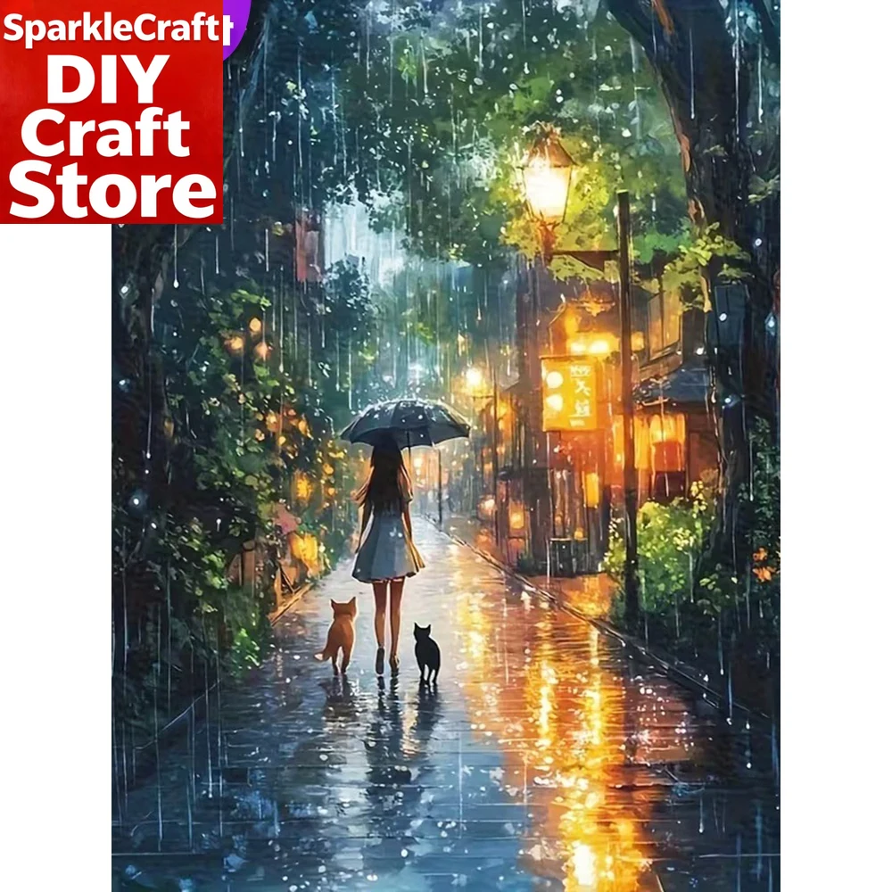 Resin Craft For Beginners - 1PC frameless DIY Diamond Embroidery Street