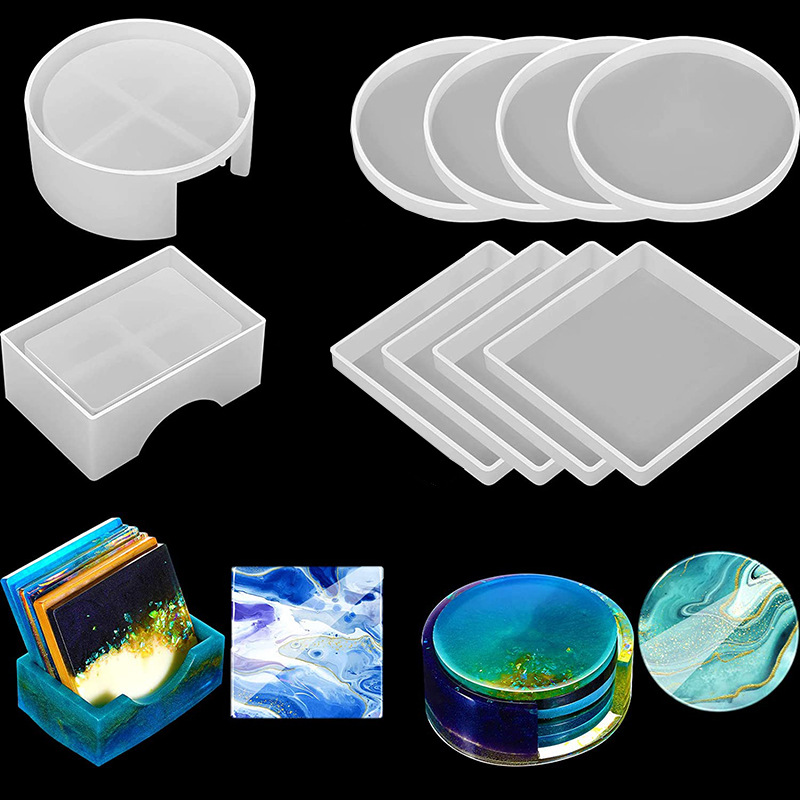 Coaster Mold Round - 5Pcs/Set DlY Epoxy Resin Cup Coasters
