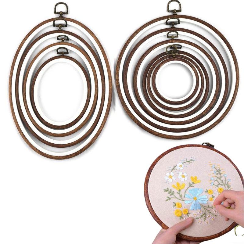 Wood Ring Blank - 10PCS Sewing Tool Round Oval Imitation