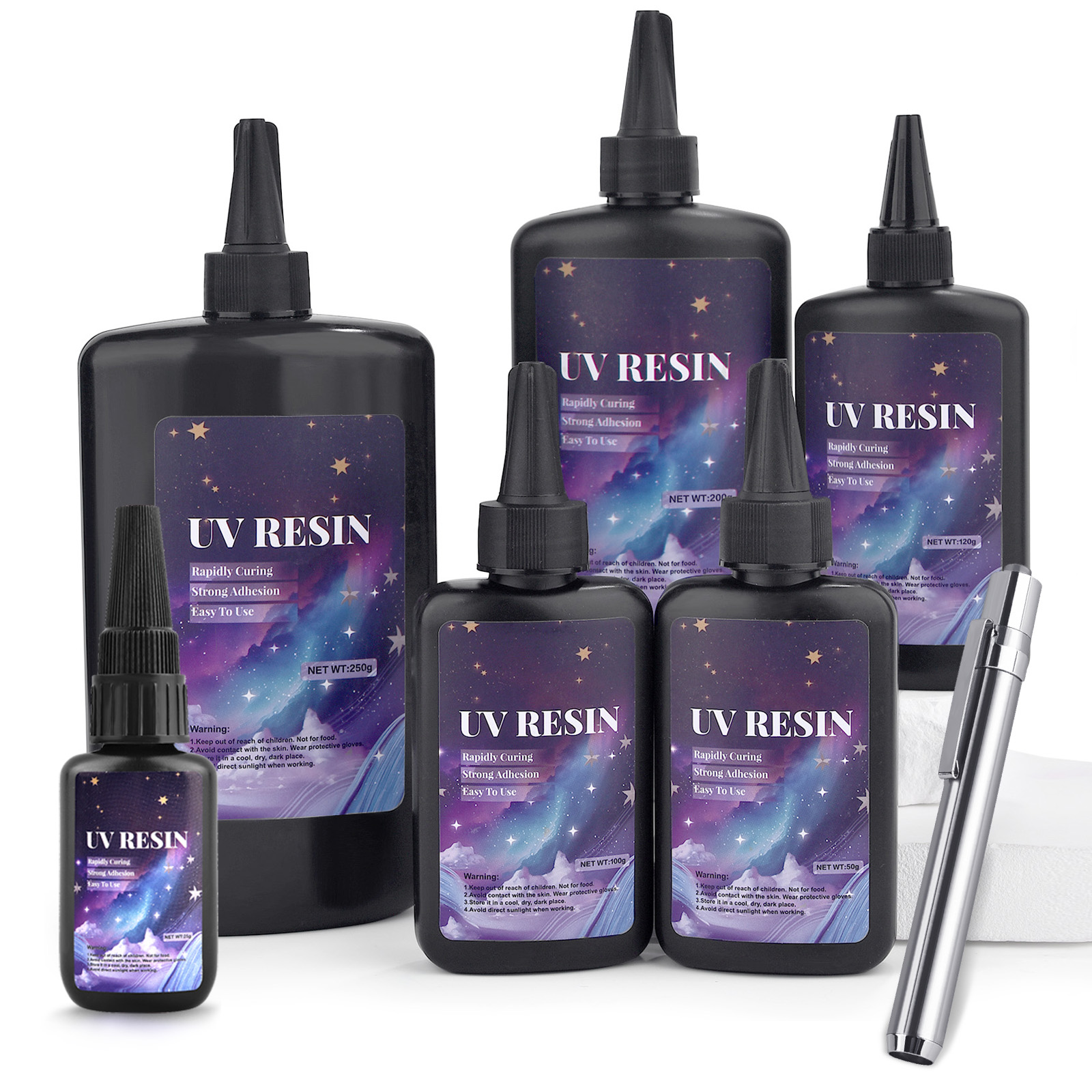 Epoxy Uv Resin Kit - 25/50/100/120/200/250g UV Fix Liquid Quick-Drying Hard