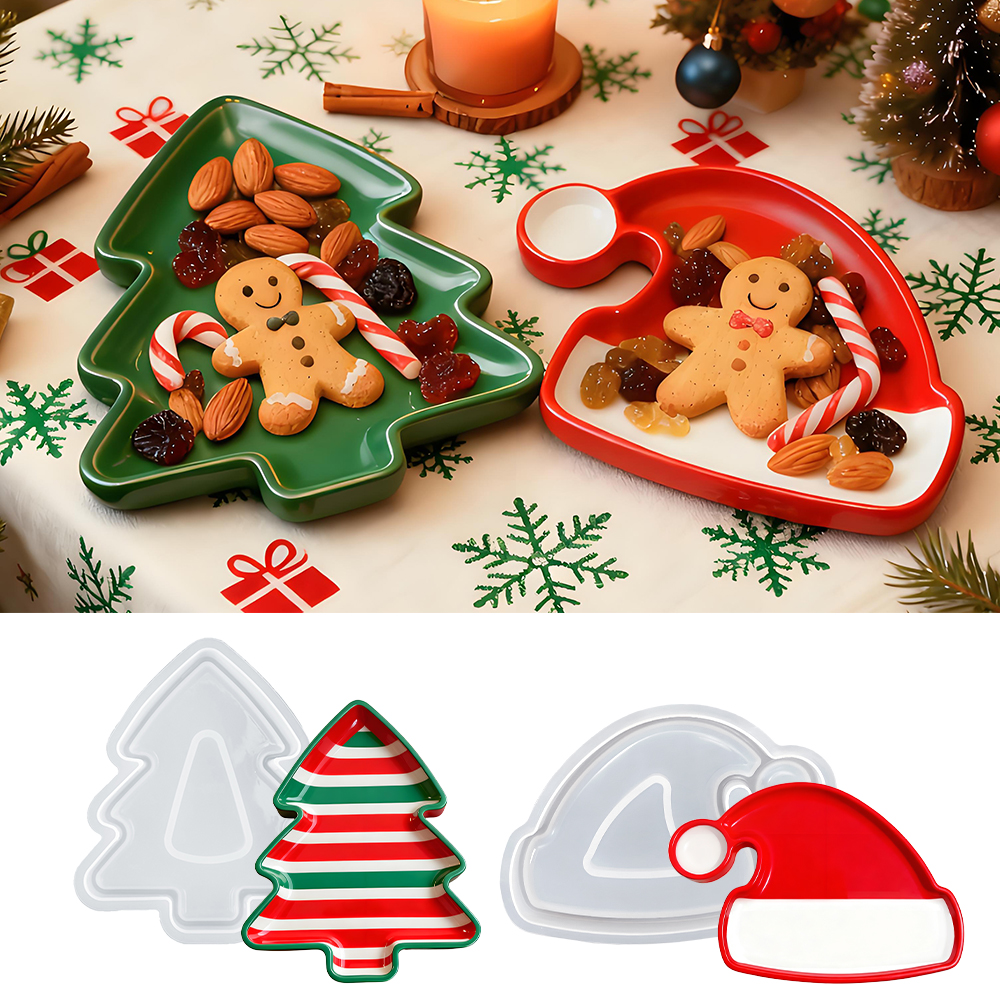 Silicone Mold Tray - S0246 Christmas Tree Santa Hat Resin
