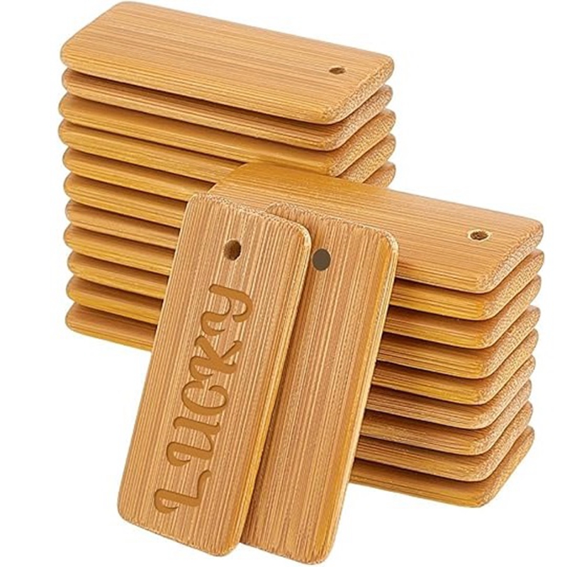 Wood Ring Blank - 50pcs Wooden Tags Key Ring Blanks