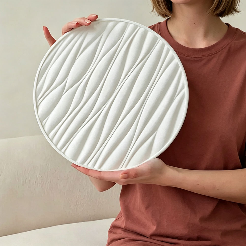 Coaster Mold Round - Large Round Tray Silicone Mold Wave