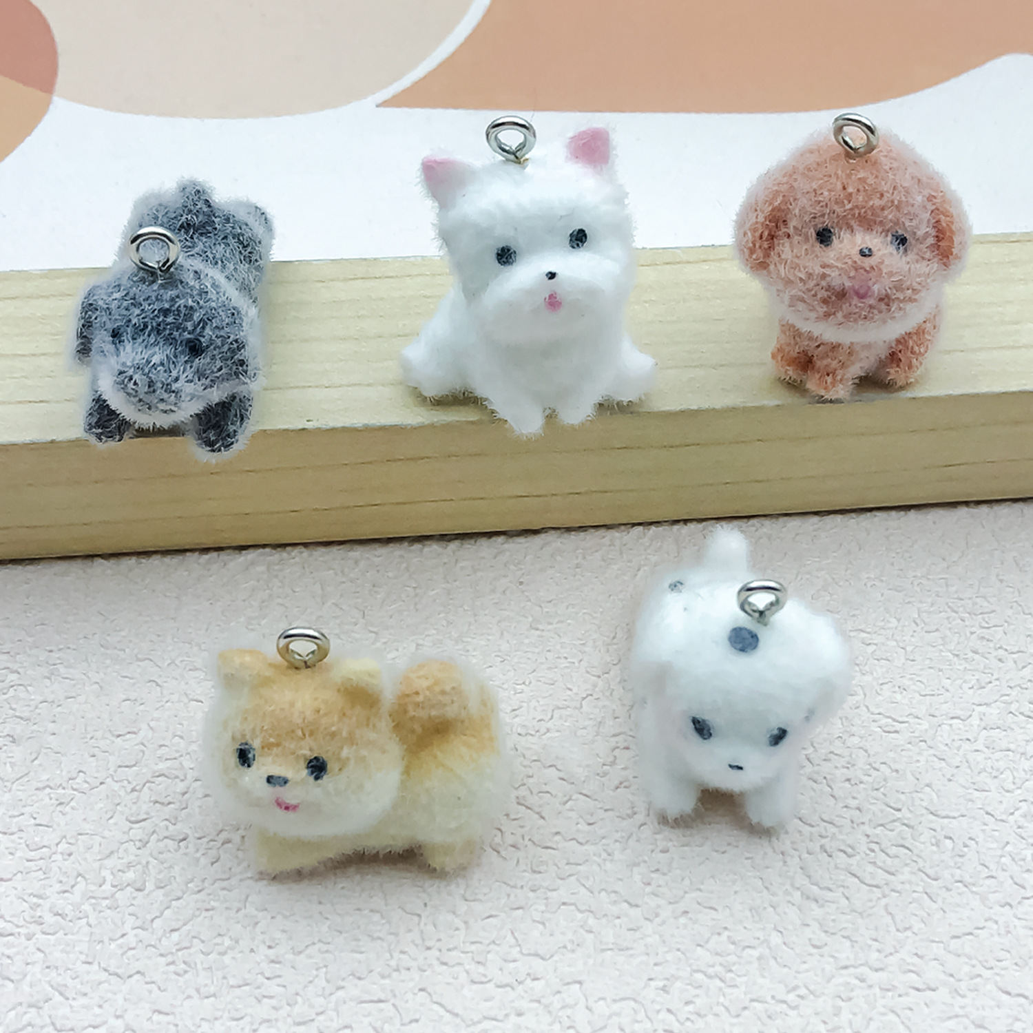 Resin Craft Kit - 5pcs&1pc Flocked Resin Animal (Dog, Unicorn,