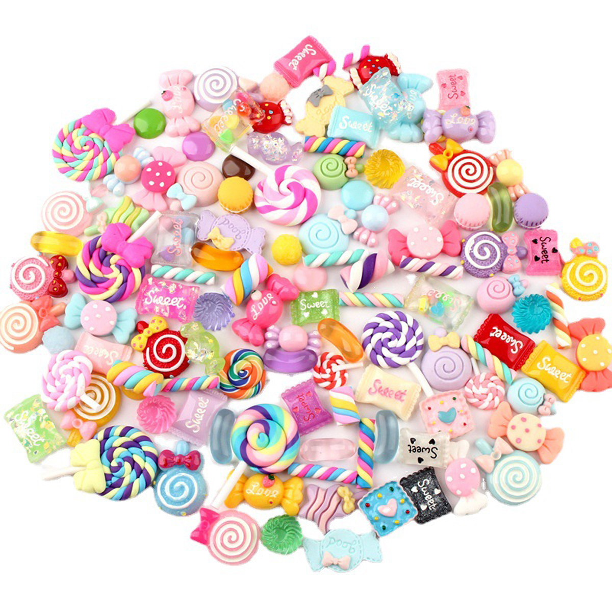 Resin Craft Kit - 30pcs Random Candy Slime Charms Cute