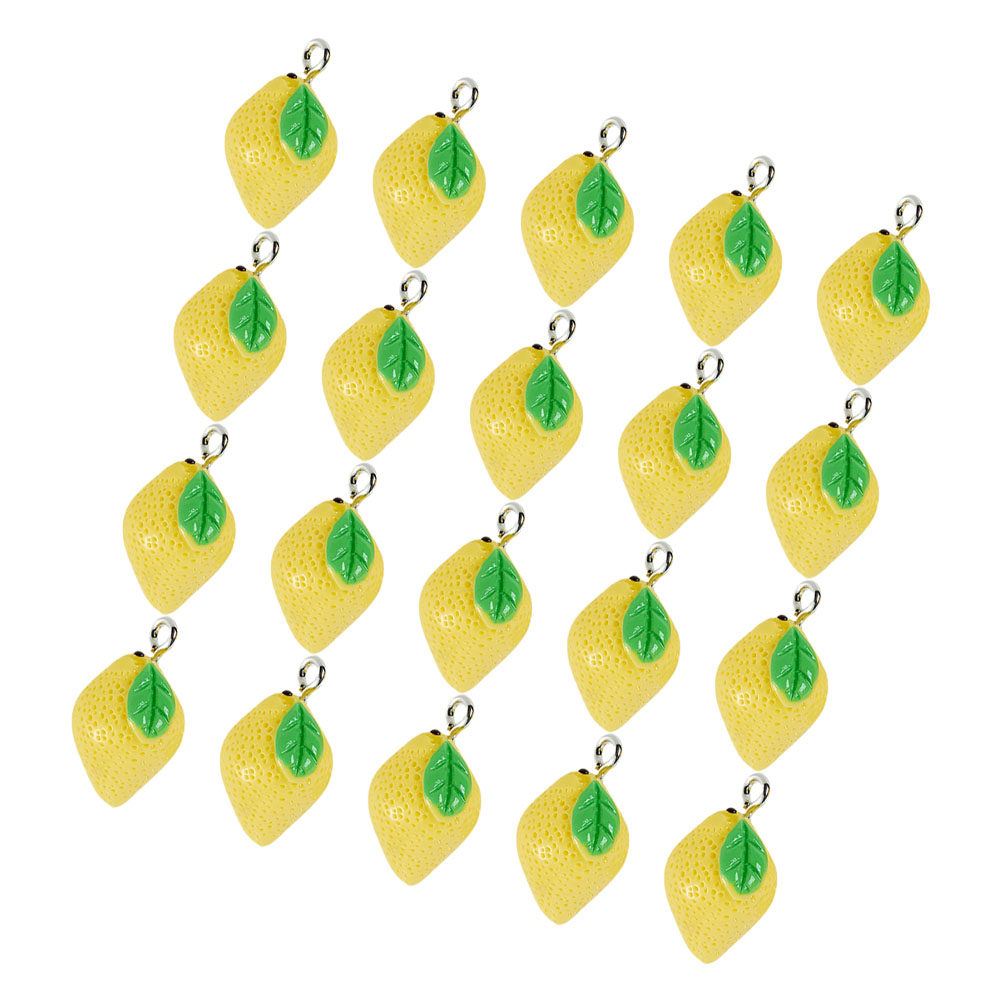Resin Crafts - 20Pcs Resin Lemon Charms Fruit Charms