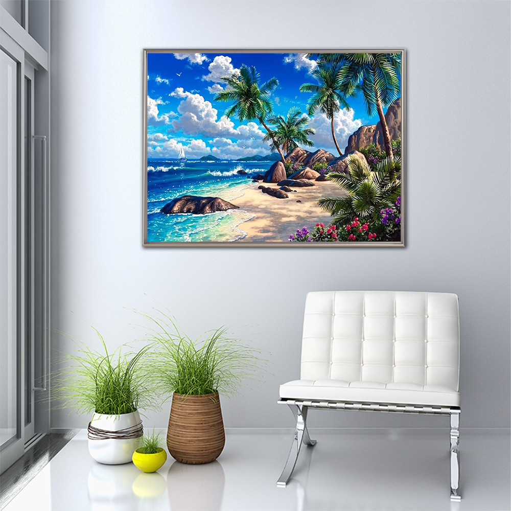 Resin Craft For Beginners - Diamond Embroidery Seaside Landscape DIY Pattern