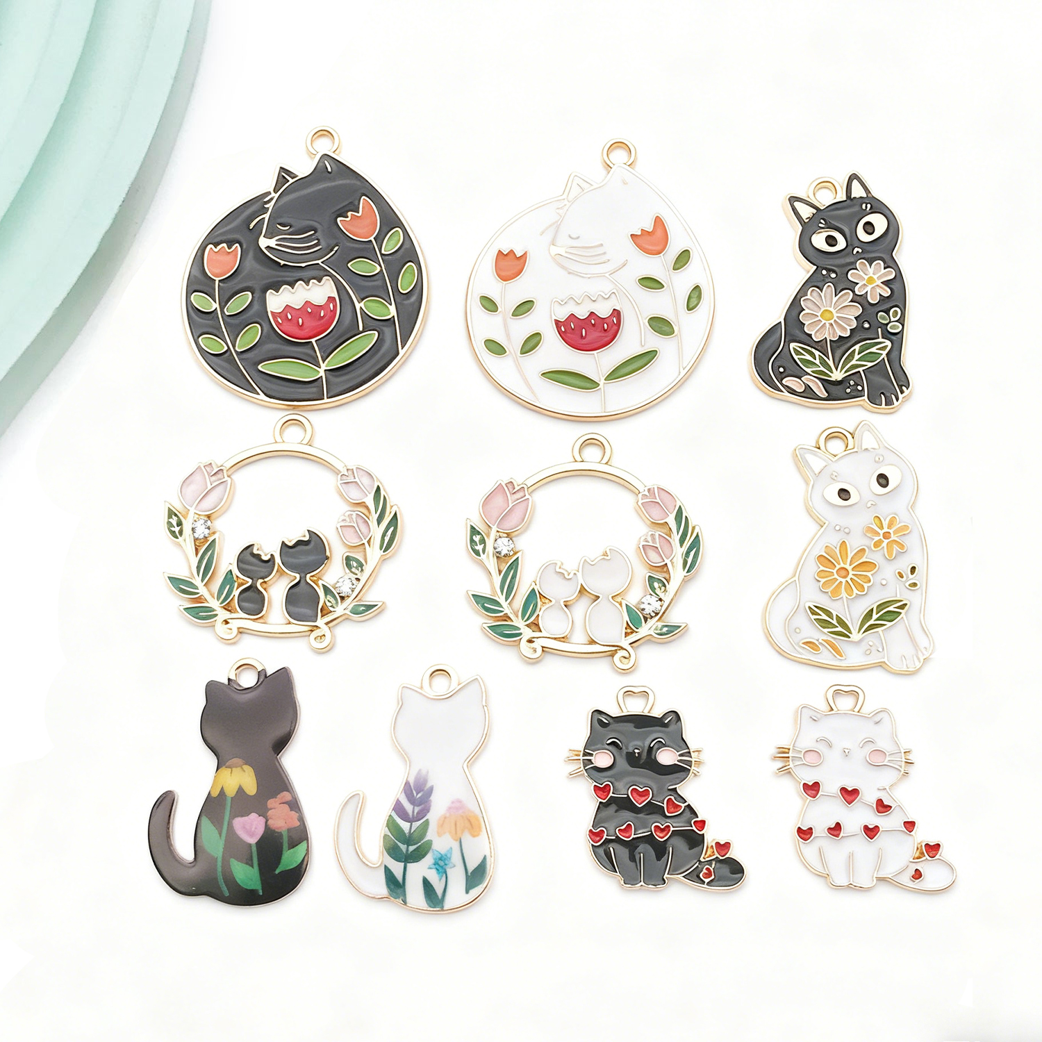 Resin Craft Kit - 5/10pcs Resin Popular Cat Charms Set