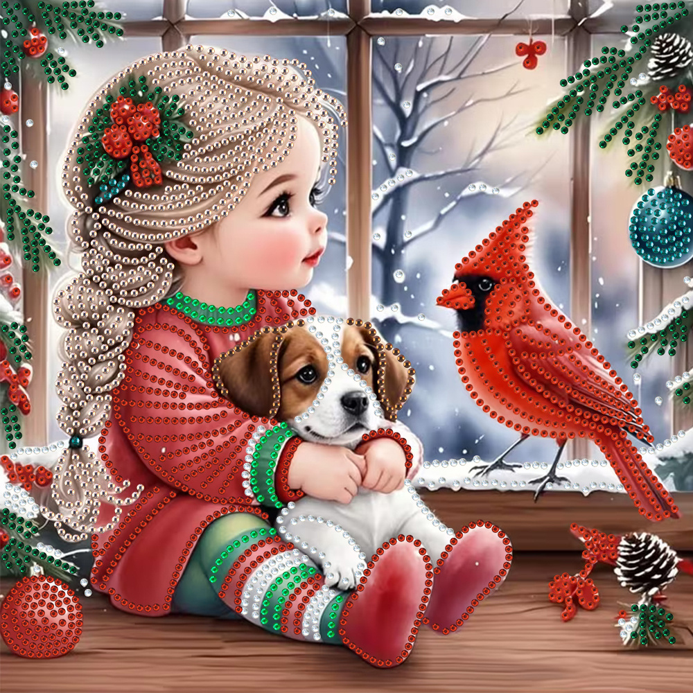 Resin Craft Kit - Winter Girl and Dog Diamond Painting