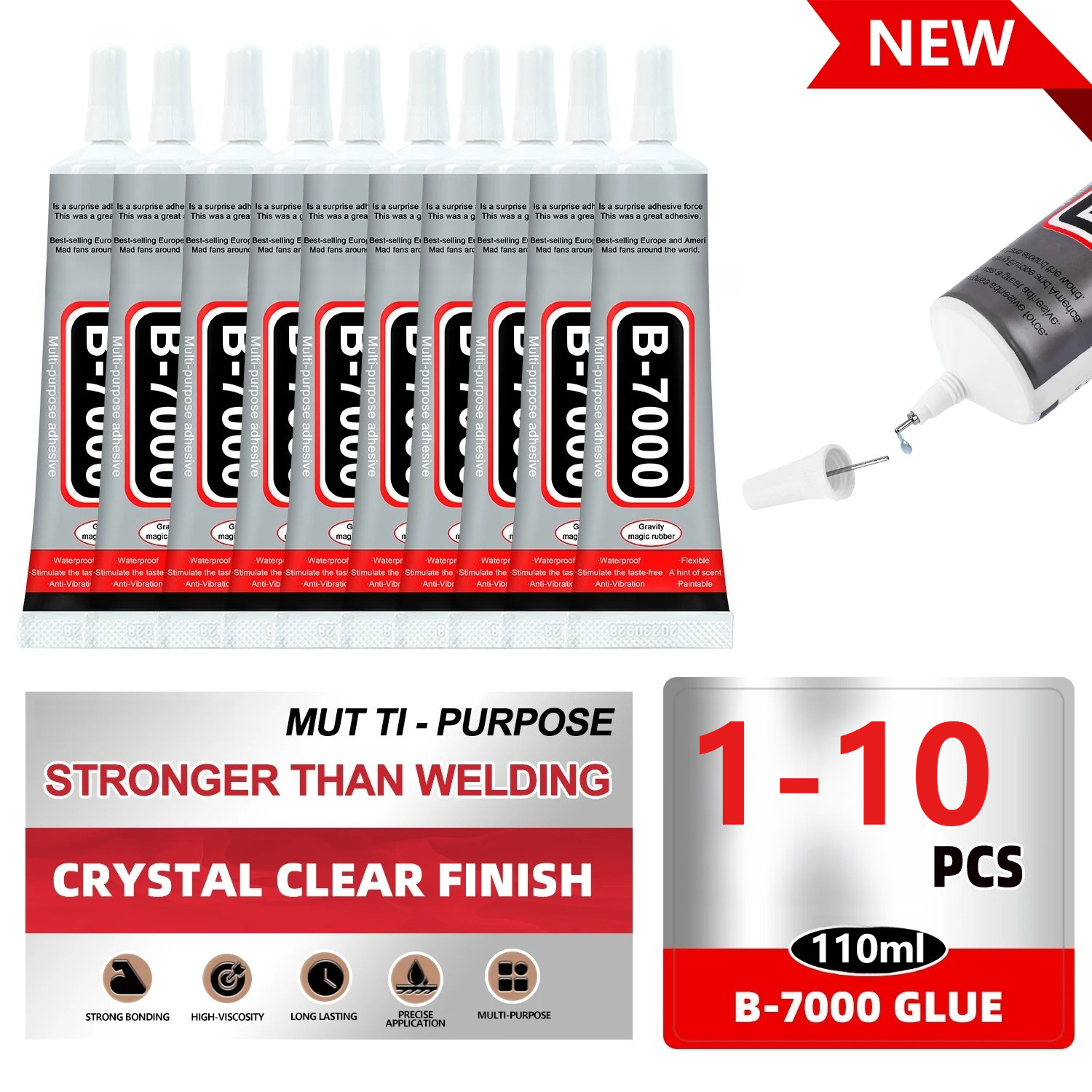 Resin Craft Material - Super Glue B-7000 Loolifl 1-10Pcs Safety