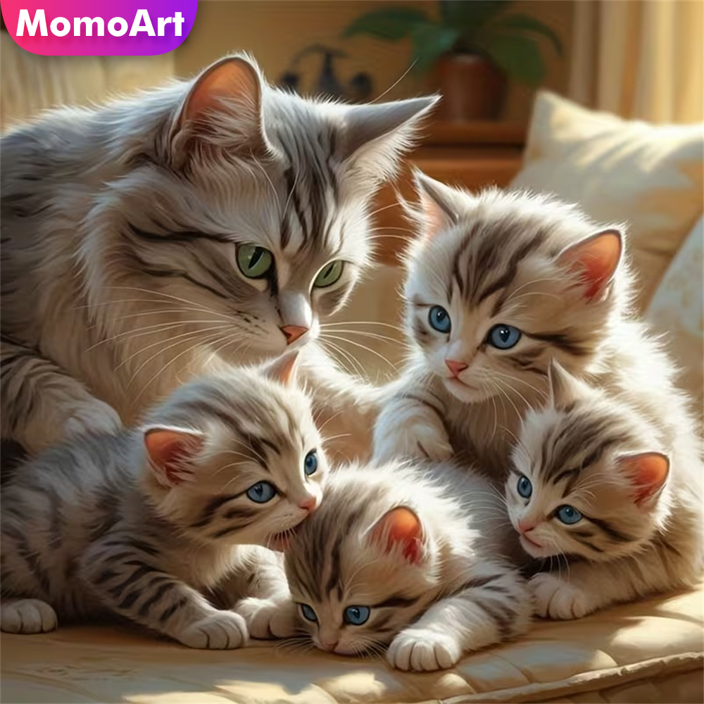 Resin Craft For Beginners - Momoart DIY Diamond Mosaic Cat Animal