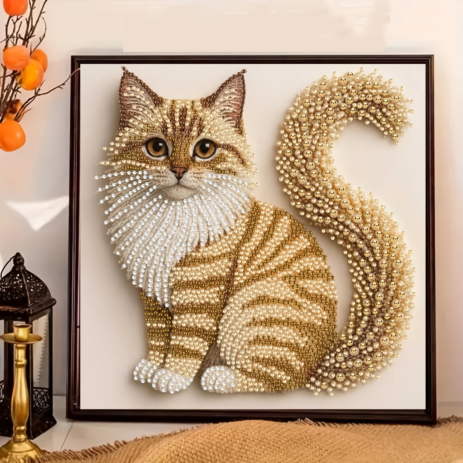 Resin Craft Kit - 5D Diamond Painting Set, Fluffy Cat