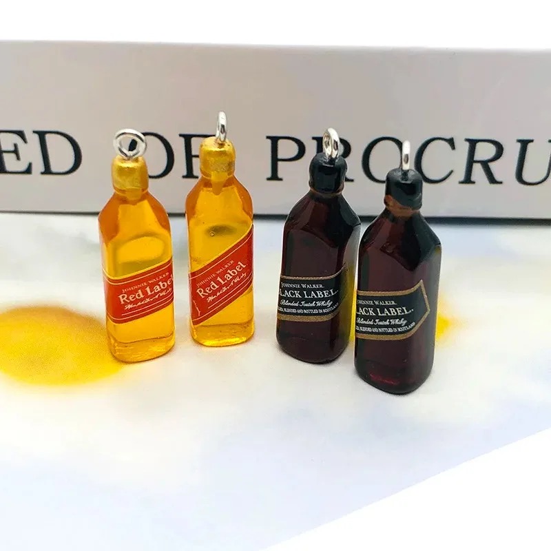 Resin Crafts - 10Pcs Tiny Wine Bar Bottle Resin