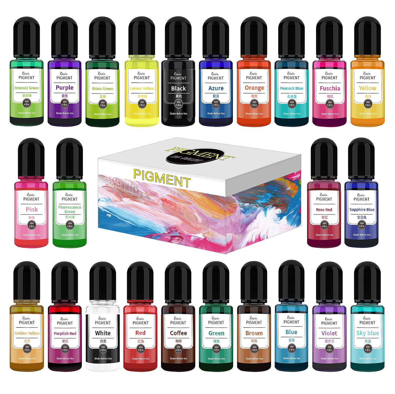 Resin Dye Alcohol - 24/30 Colors Set 10ml Epoxy Resin
