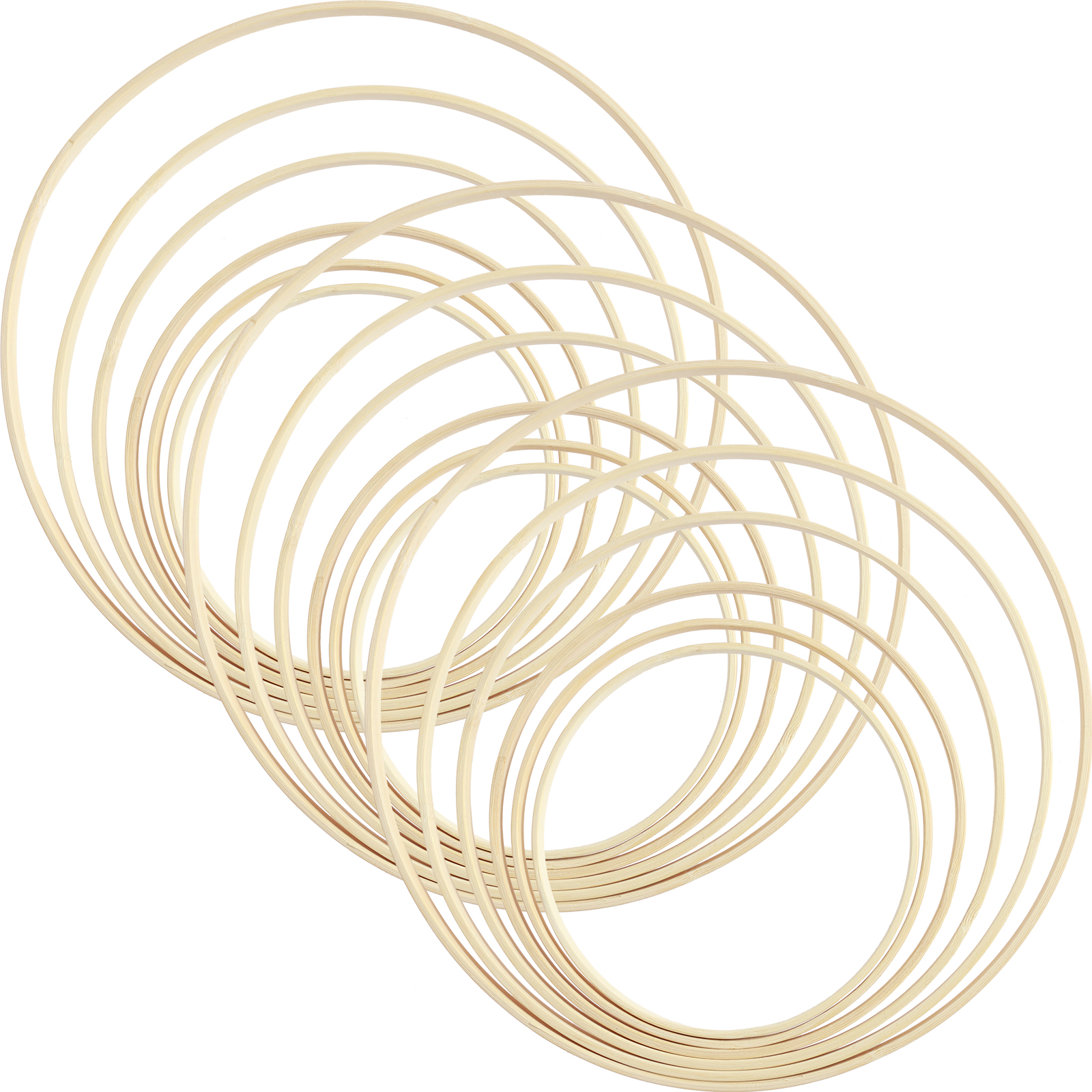 Wood Ring Blank - 18Pcs Bamboo Rings Set 6 Sizes
