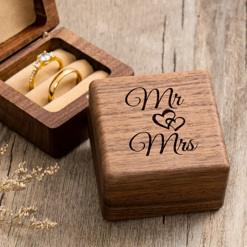 Wood Ring Blank - Engagement Proposal Wedding Ceremony Engraved Walnut