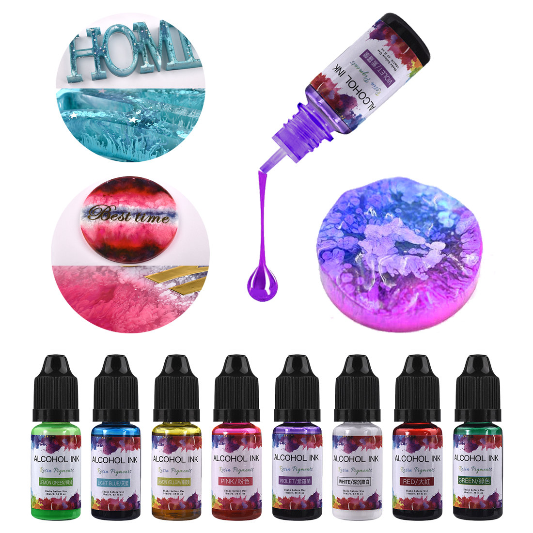 Resin Dye Alcohol - 10ml/15ml Art Ink Alcohol Resin Pigment