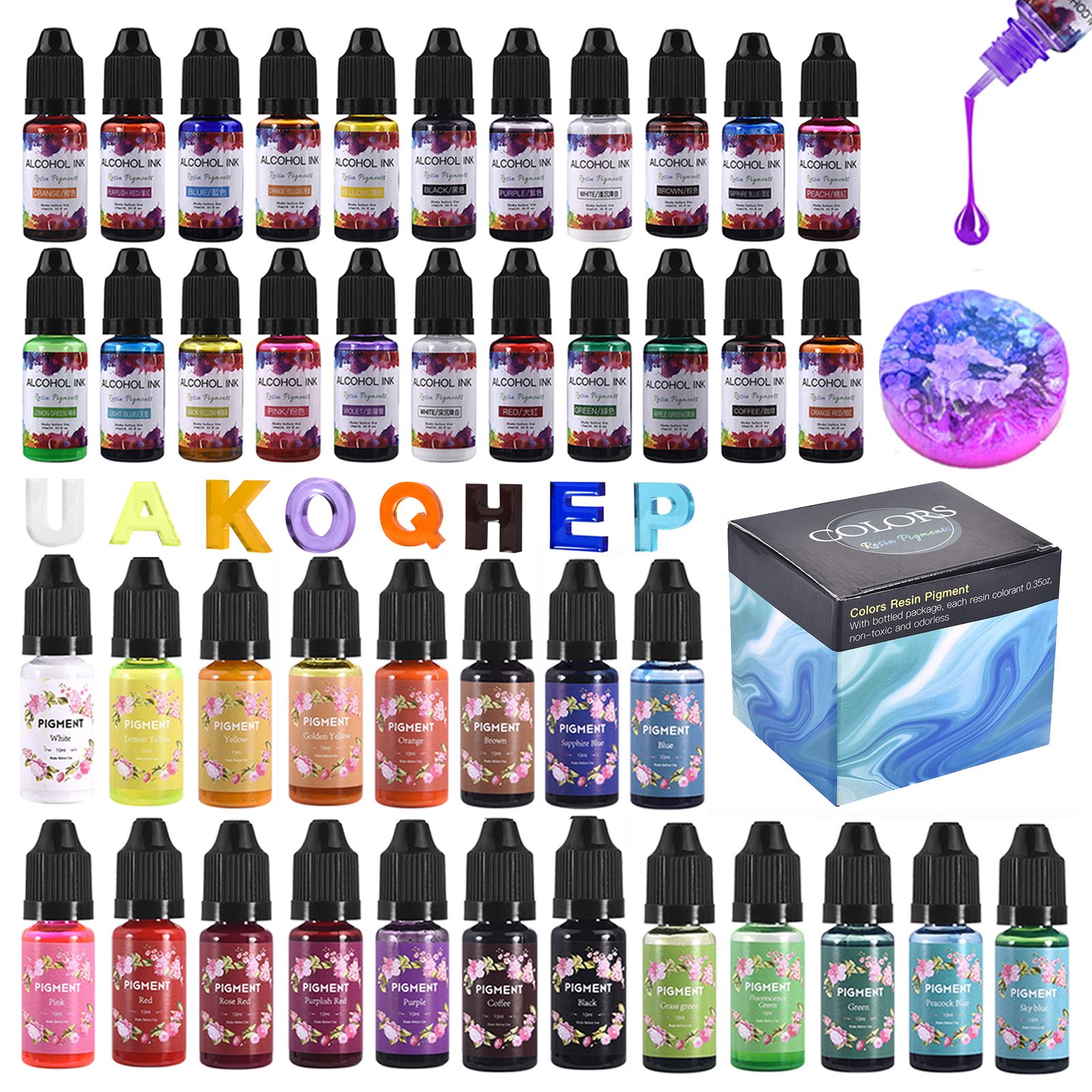 Resin Dye Alcohol - 1 Set Resin Pigment Kit Art
