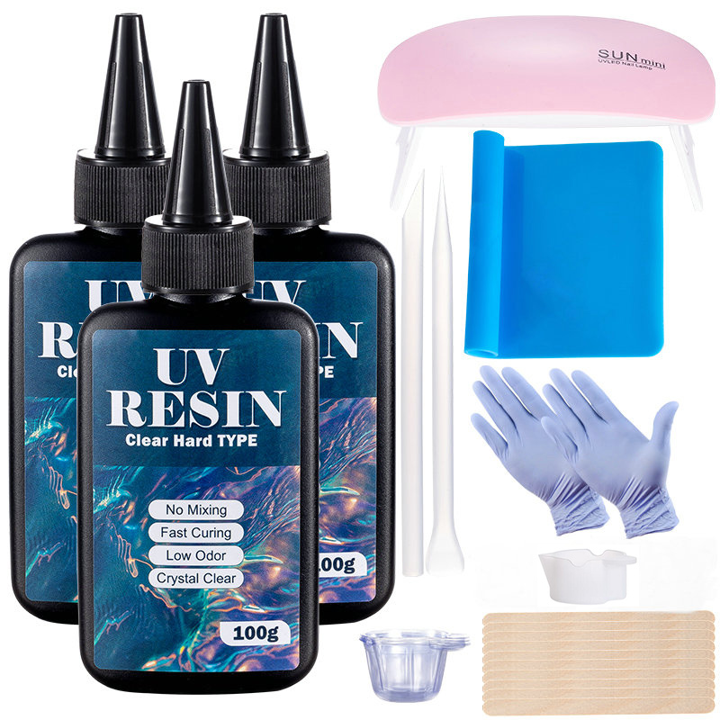 Epoxy Uv Resin Kit - 100g/250g Clear UV Resin Hard Type
