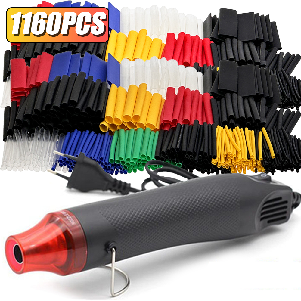 Heat Gun Small - 1160/580/164PCS Heat Shrink Tubing Kit 2:1