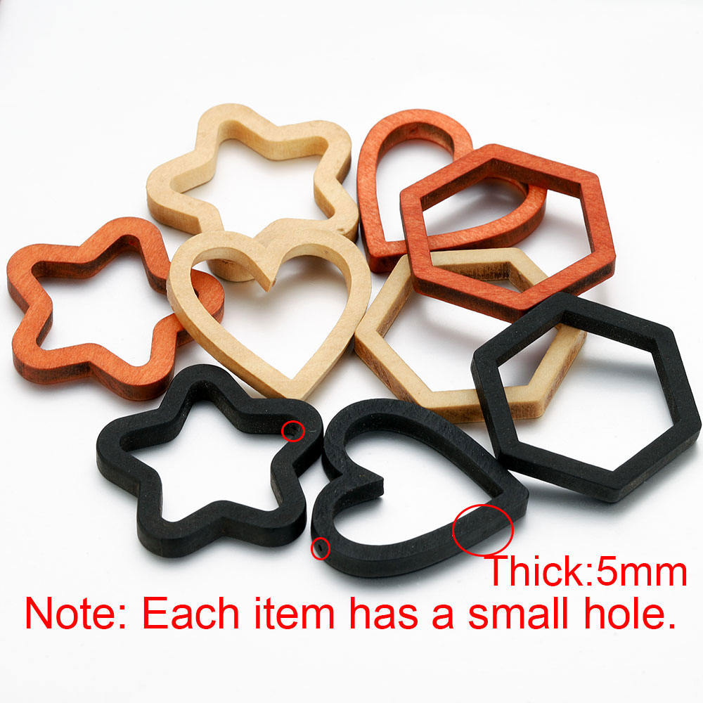 10pcs Wood Heart Square Silico - Resin Crafts 评论和价格