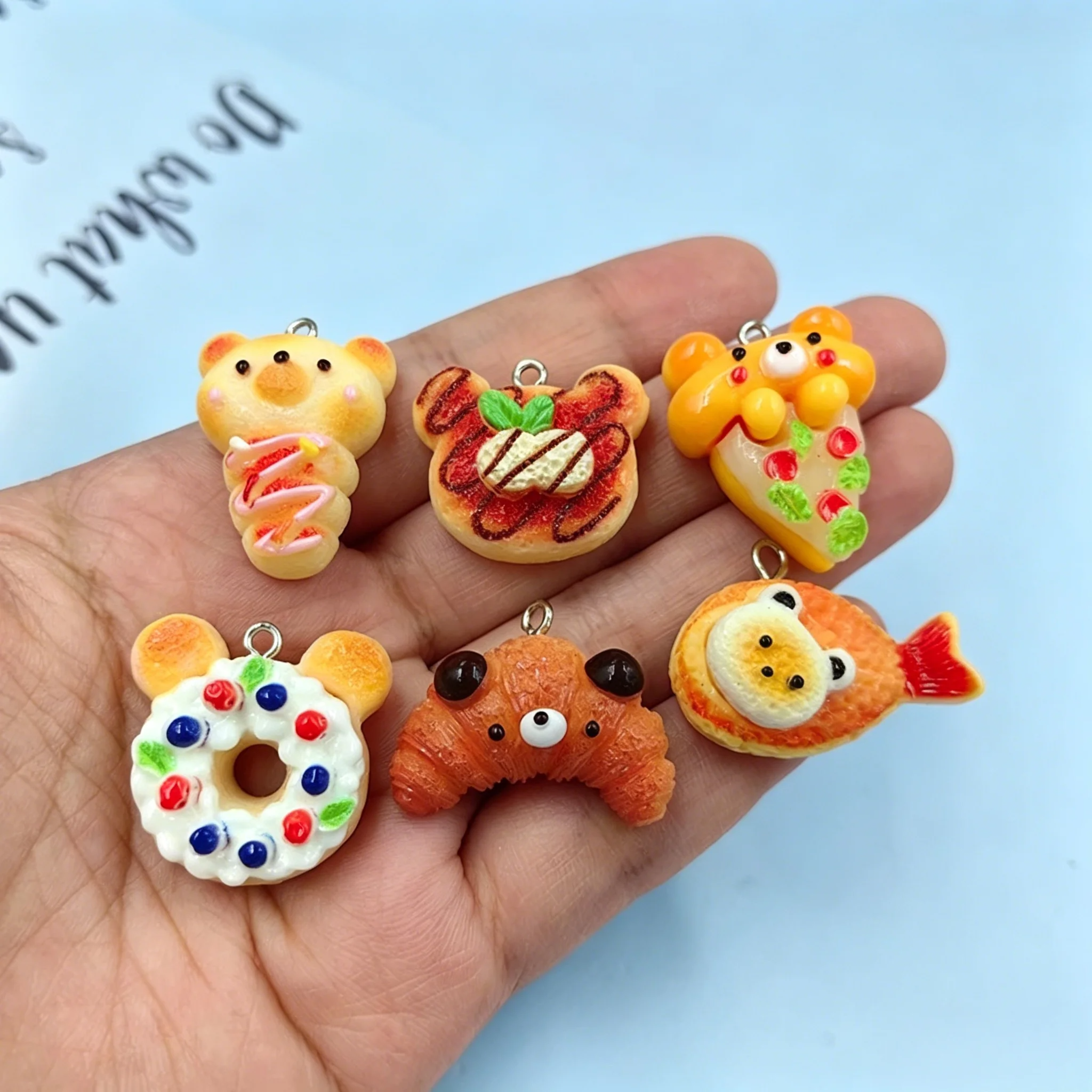 10Pcs Kawaii Bear Bread Animal - Resin Craft Supplies 评论和价格