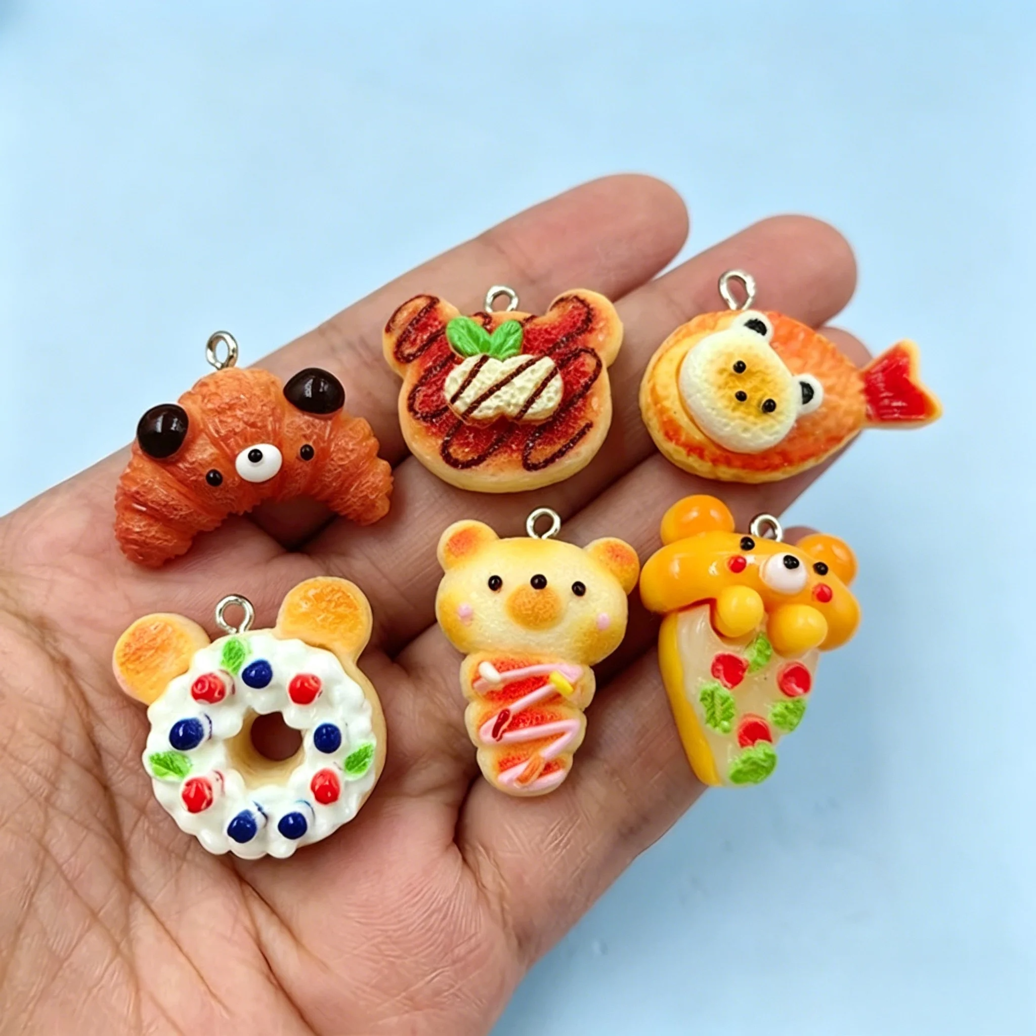 10Pcs Kawaii Bear Bread Animal - Resin Craft Supplies 评论和价格
