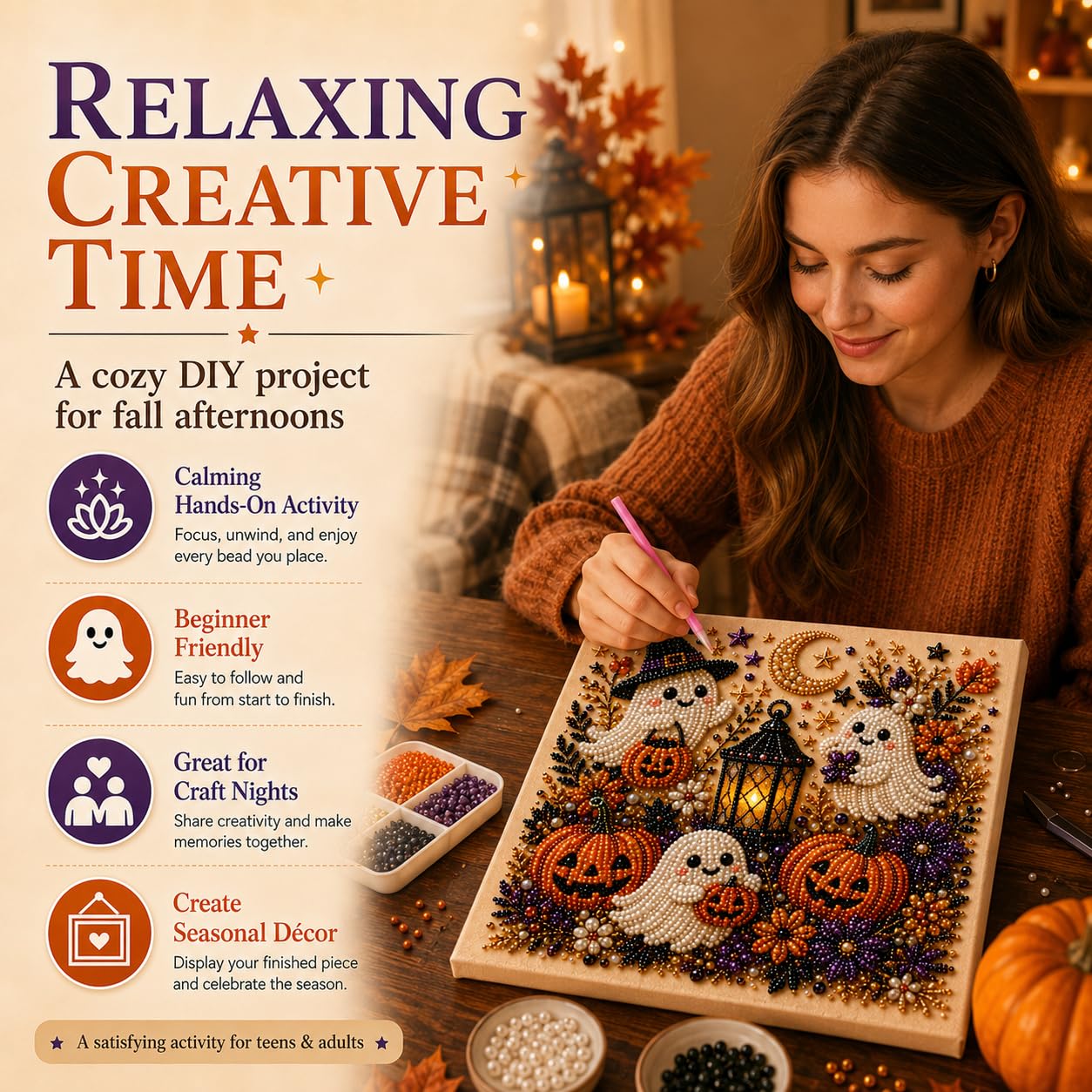 @Halloween Ghost Pearl Art Kit - Resin Craft For Beginners 评论和价格