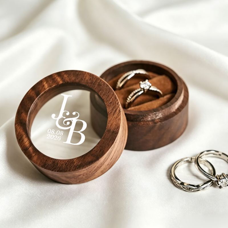 Personalized Wedding Ring Box  - Wood Ring Blank 评论和价格