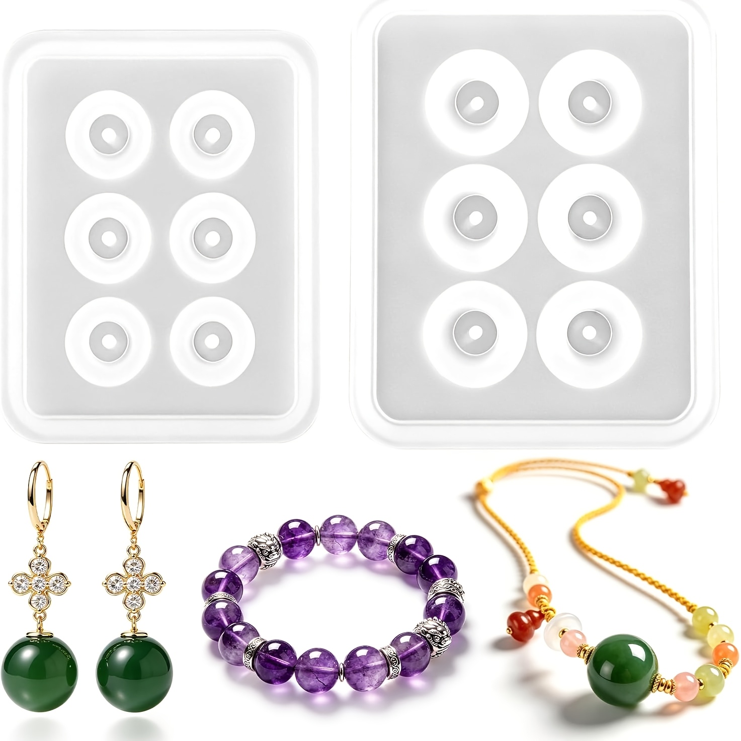 Two Perforated Spherical Silic - Resin Jewelry Kit 评论和价格