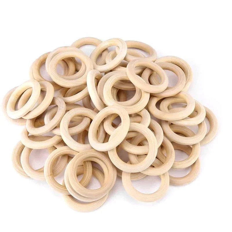20pcs 30mm Unfinished Smooth W - Wood Ring Blank 评论和价格