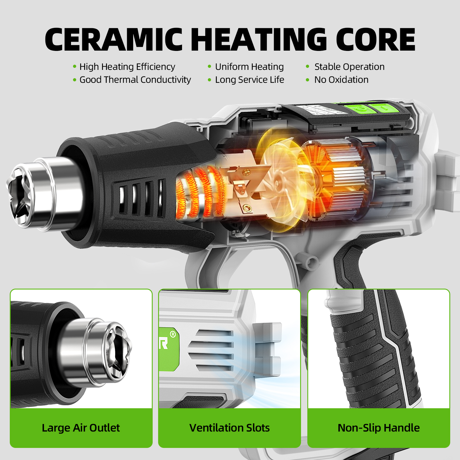Hot Air Gun with LCD 12 Variab - Heat Gun Small 评论和价格