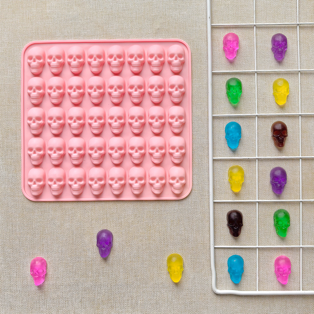 1pc 40 hole skull shaped bakin - Silicone Mold Tray 评论和价格