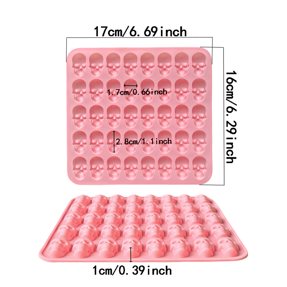 1pc 40 hole skull shaped bakin - Silicone Mold Tray 评论和价格