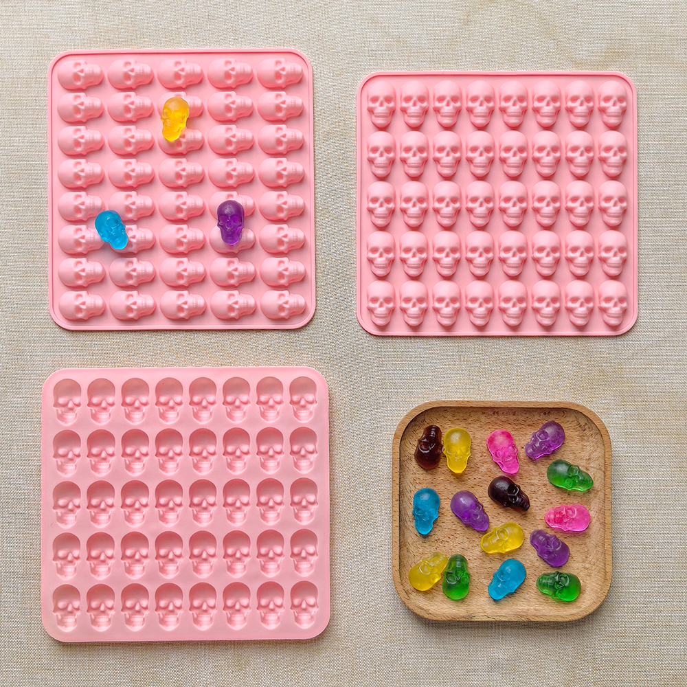 1pc 40 hole skull shaped bakin - Silicone Mold Tray 评论和价格