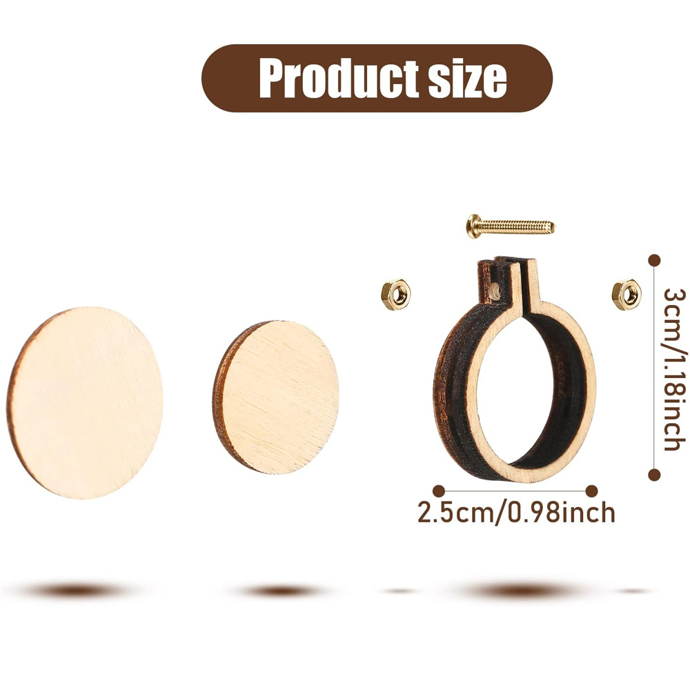10Pcs/Set Wooden Mini Embroide - Wood Ring Blank 评论和价格