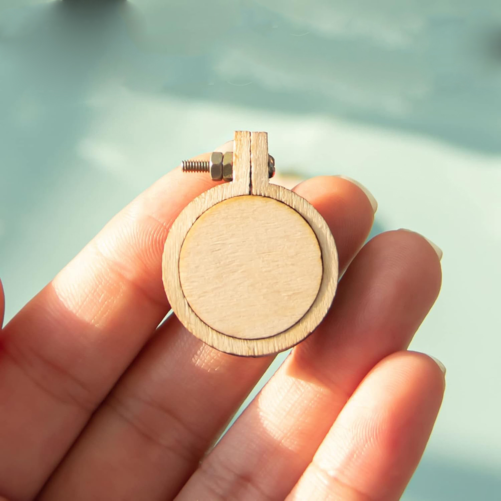 10Pcs/Set Wooden Mini Embroide - Wood Ring Blank 评论和价格