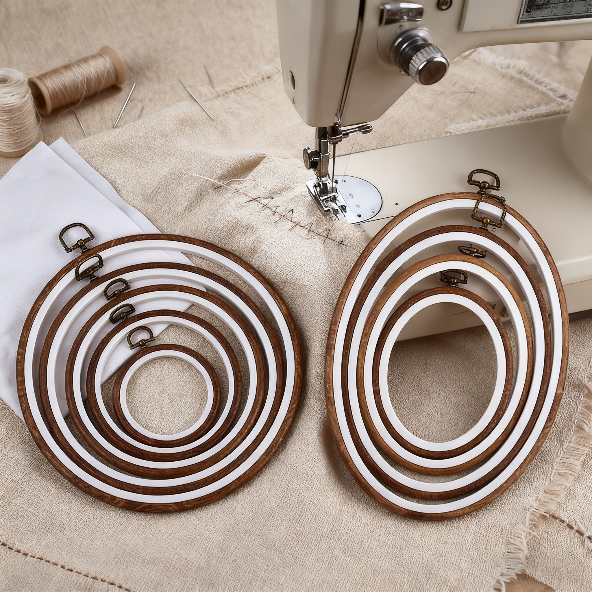 10PCS Sewing Tool Round Oval I - Wood Ring Blank 评论和价格