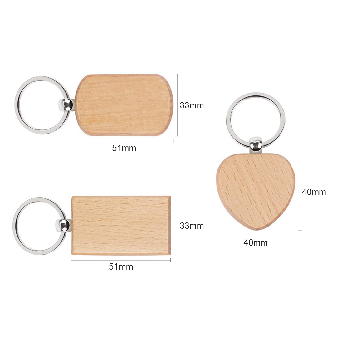20PCS Unfinished Wood Keychain - Wood Ring Blank 评论和价格