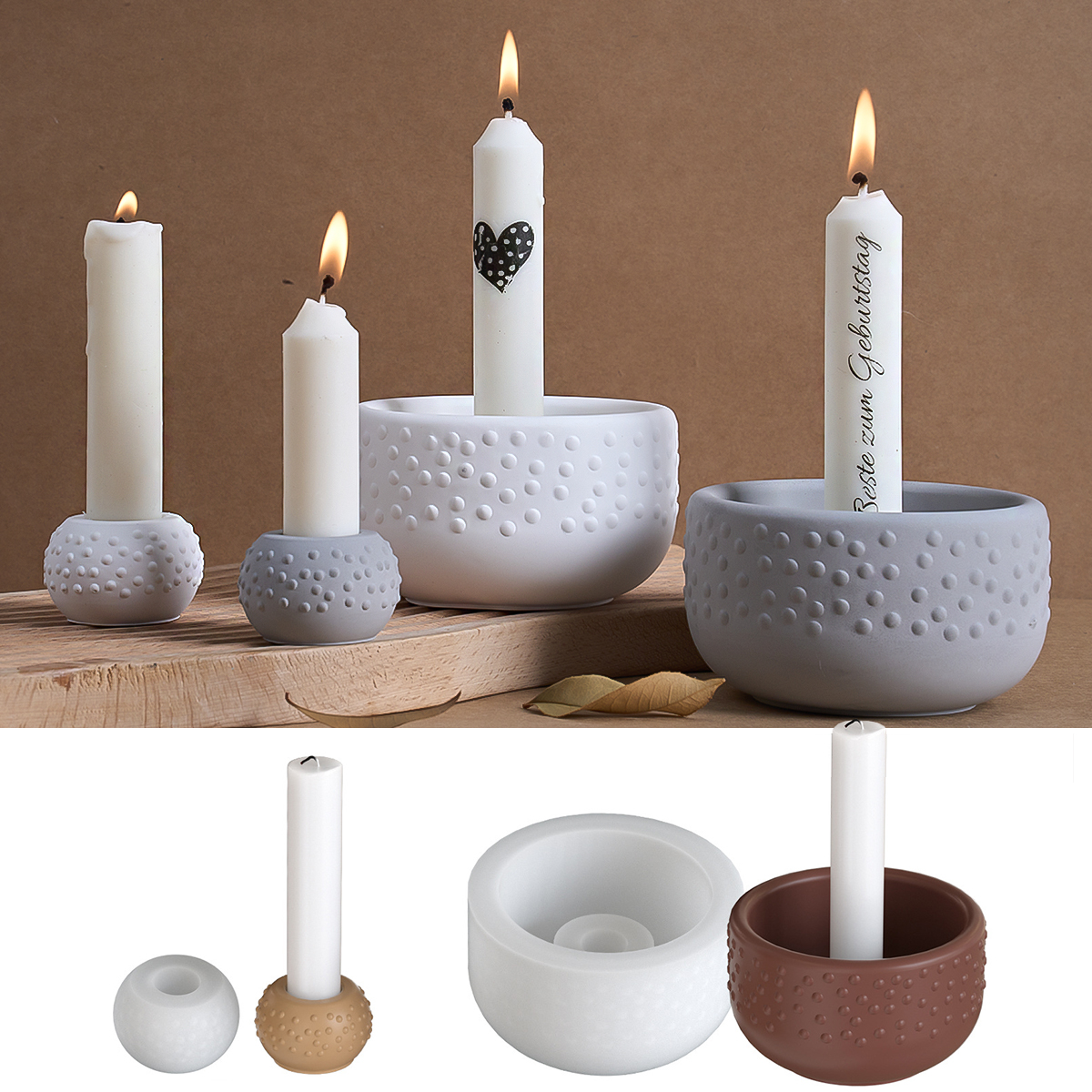 Polka Dot Candle Holder Silico - Coaster Mold Round 评论和价格