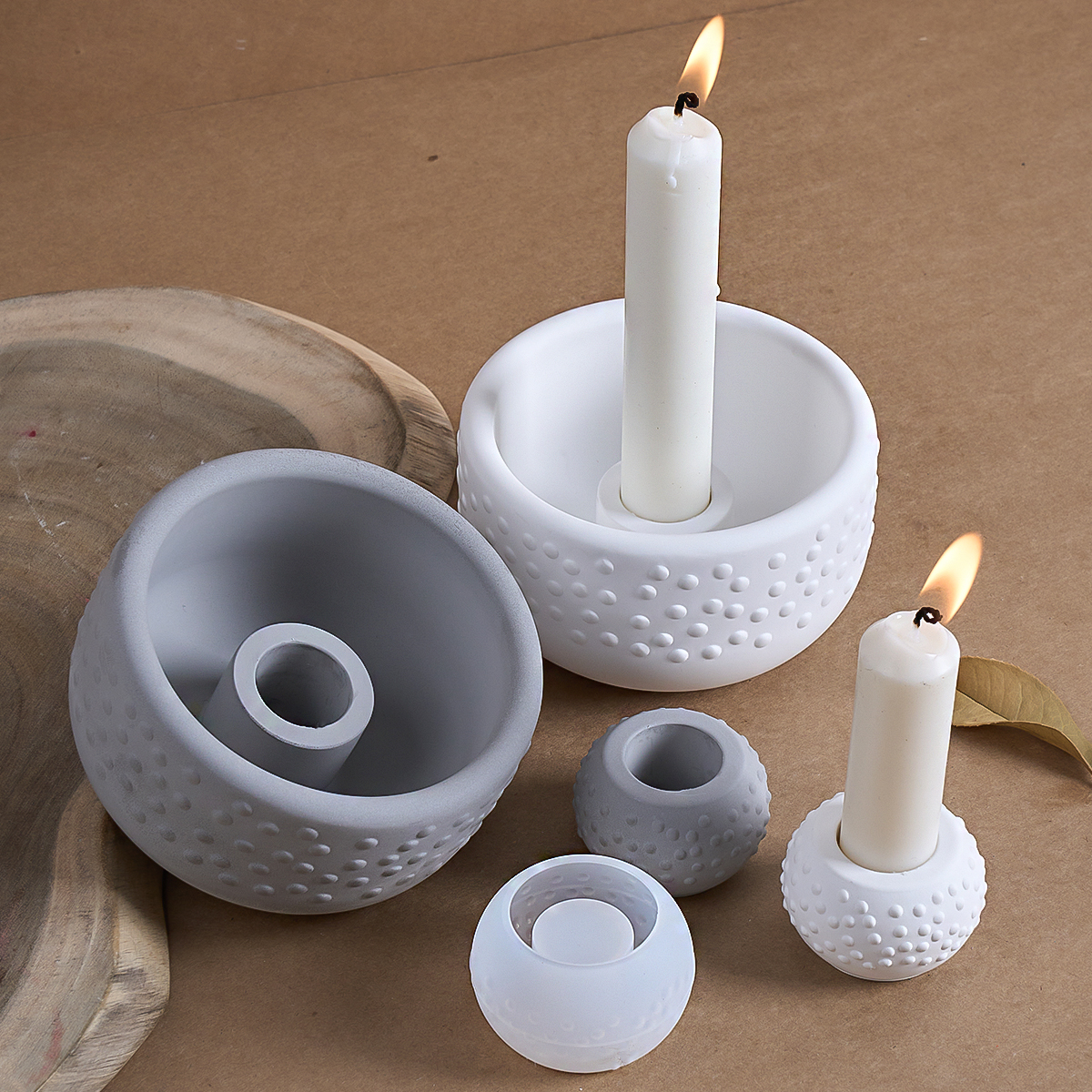 Polka Dot Candle Holder Silico - Coaster Mold Round 评论和价格