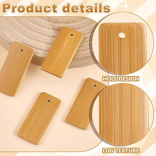 50pcs Wooden Tags Key Ring Bla - Wood Ring Blank 评论和价格