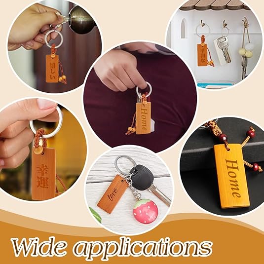 50pcs Wooden Tags Key Ring Bla - Wood Ring Blank 评论和价格