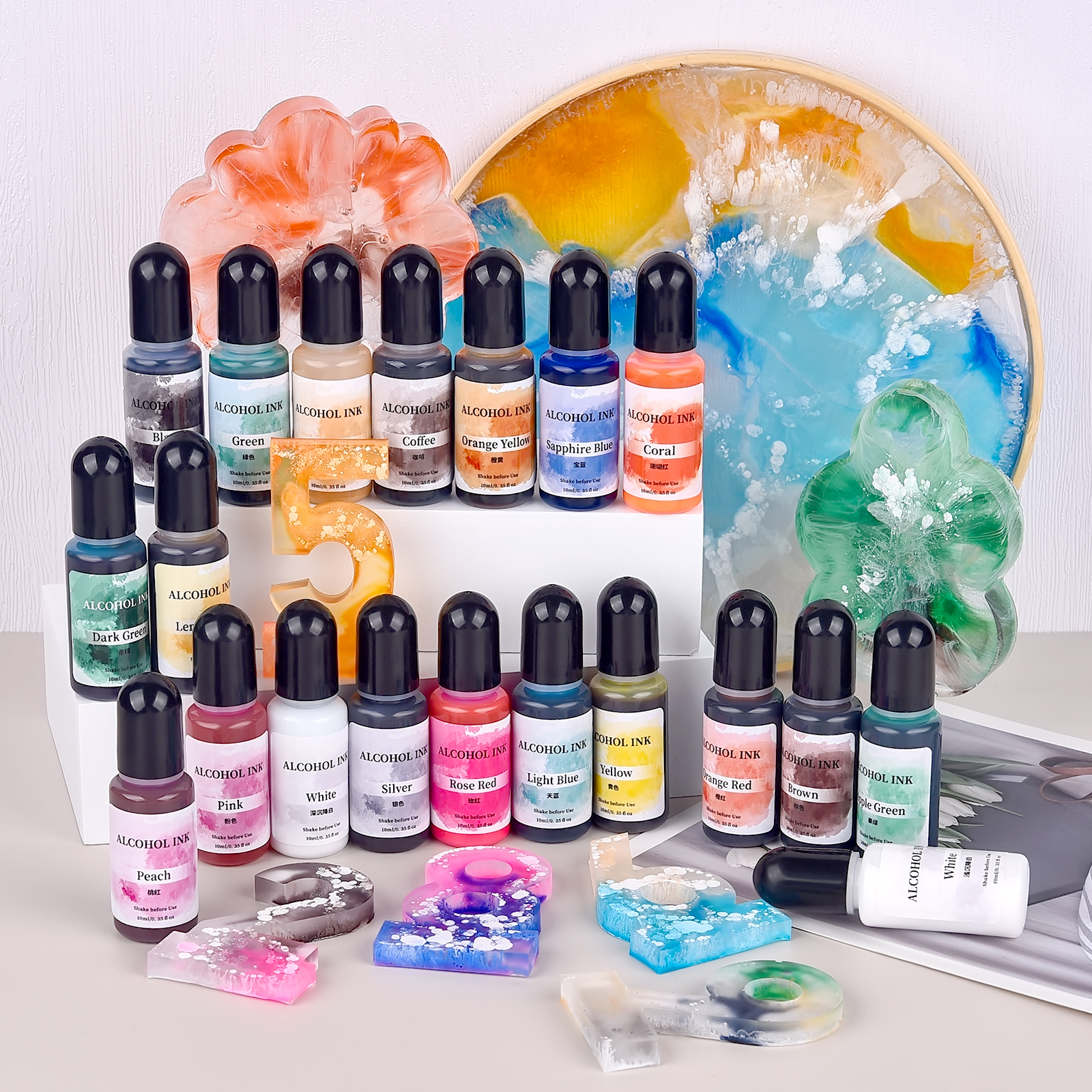 1set Art Ink Alcohol Epoxy Res - Resin Dye Alcohol 评论和价格