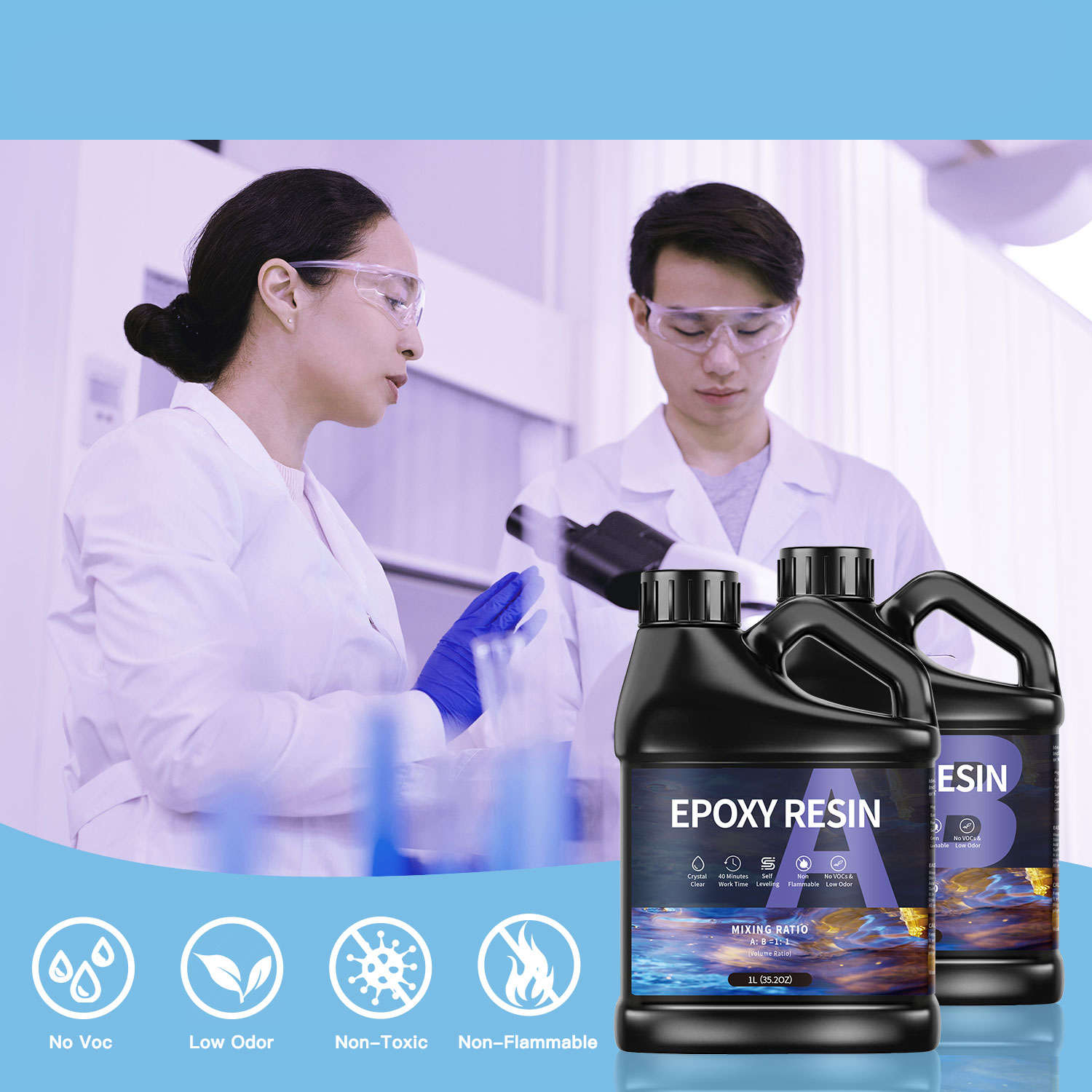 500g/1000g  AB Epoxy Resin Glu - Epoxy Uv Resin Kit 评论和价格