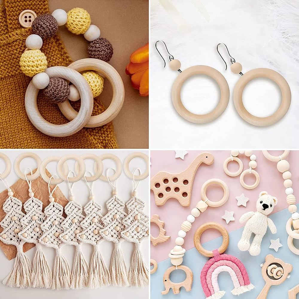 20PCS Wooden Rings for Craft 5 - Wood Ring Blank 评论和价格
