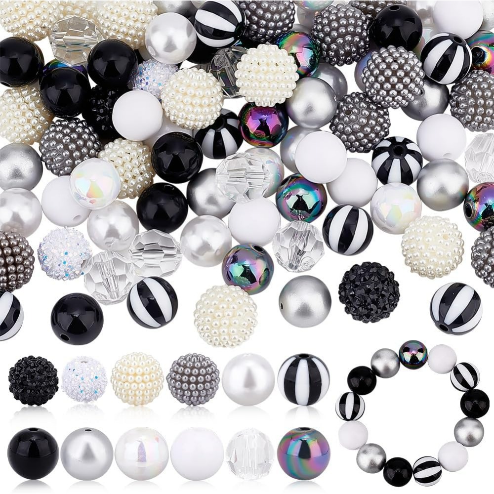 106pcs Chunky Beads 12 Styles  - Resin Crafts 评论和价格