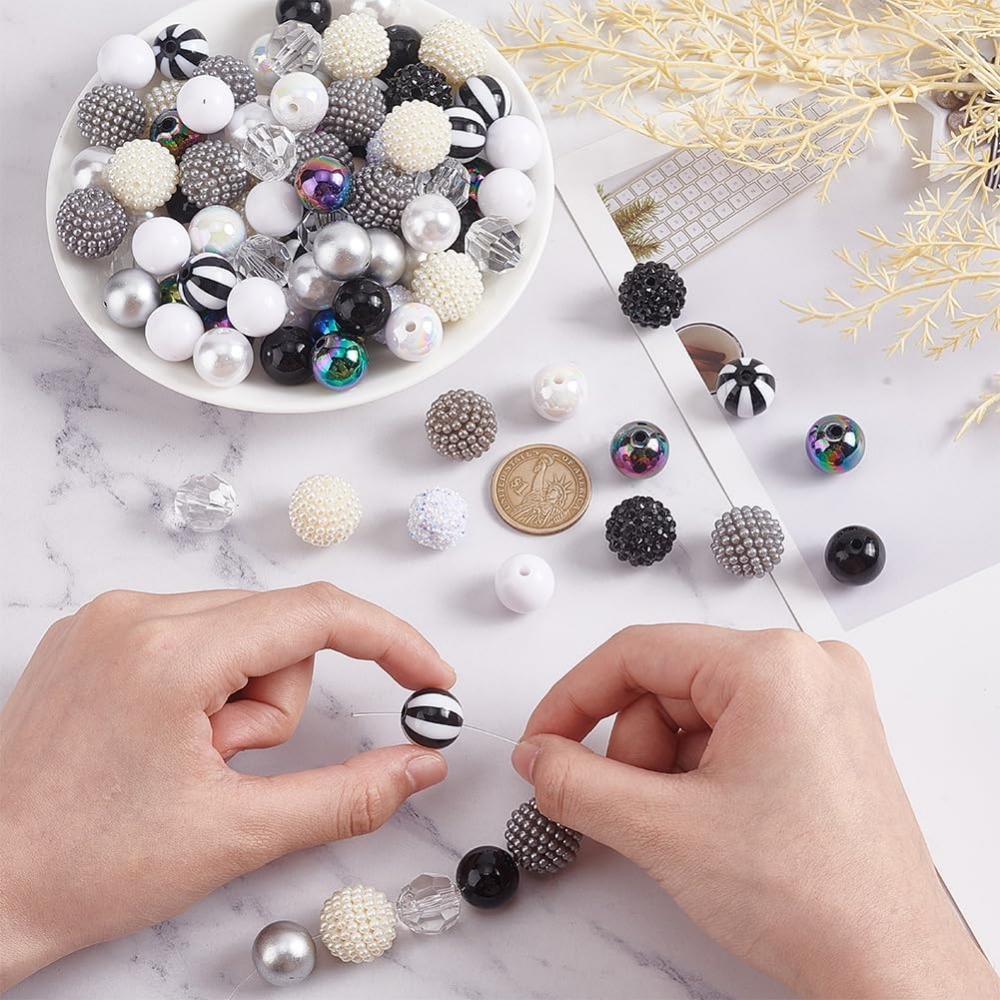 106pcs Chunky Beads 12 Styles  - Resin Crafts 评论和价格