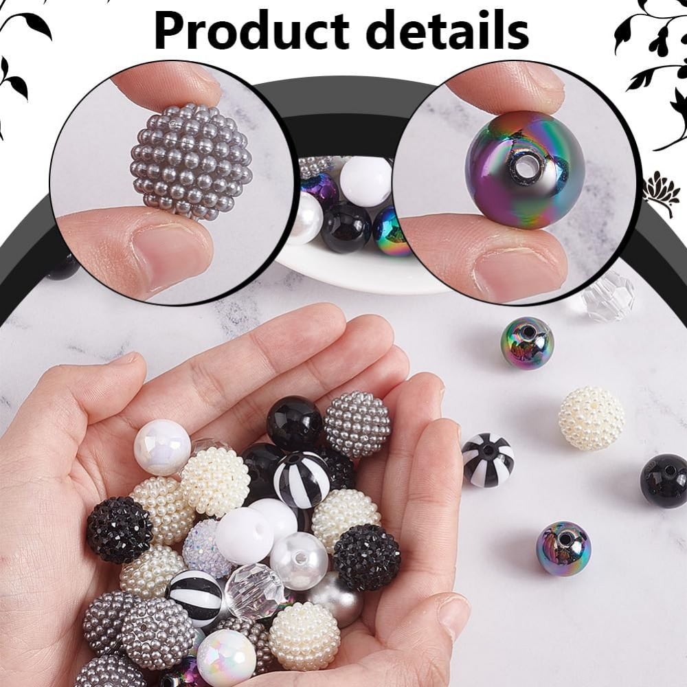 106pcs Chunky Beads 12 Styles  - Resin Crafts 评论和价格