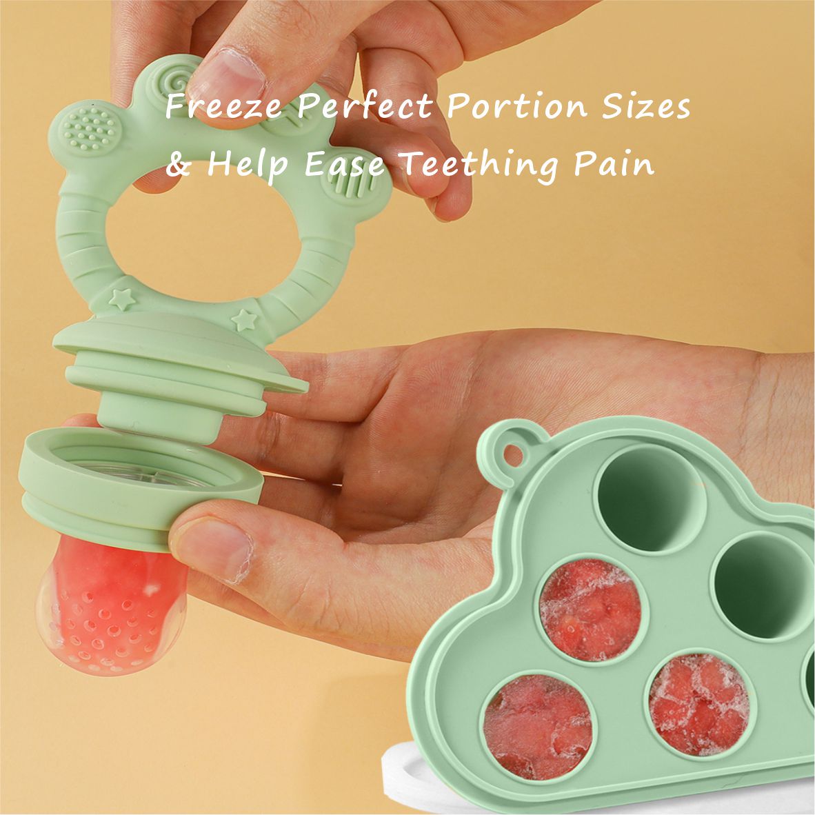 Baby Fruit Food Feeder & Freez - Silicone Mold Tray 评论和价格
